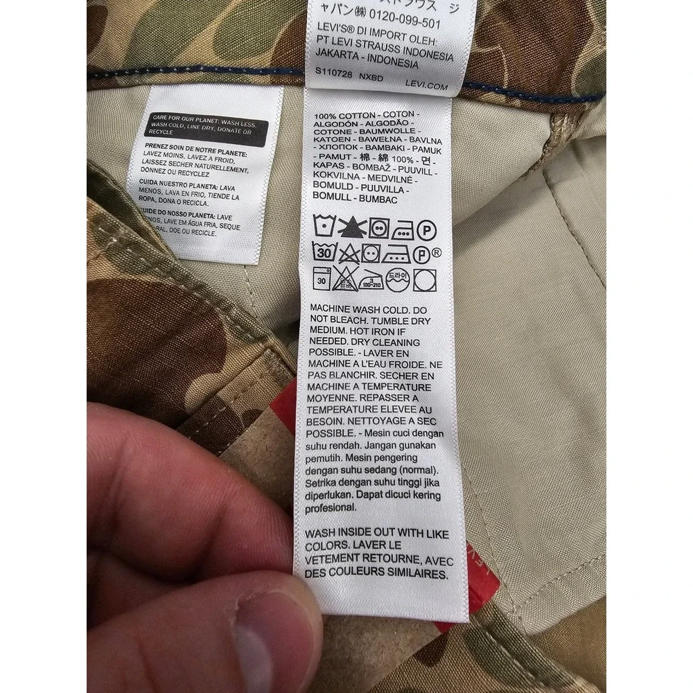 Levis XX‎ Cargo Baggy Pants Mens 29x32 Duck Camo Ripstop Cotton A4693-0004 NEW
